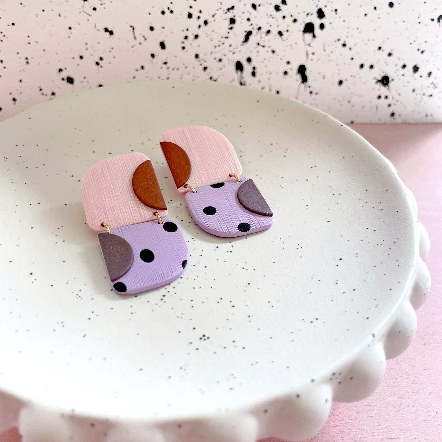 Duo Statement Studs | Pink